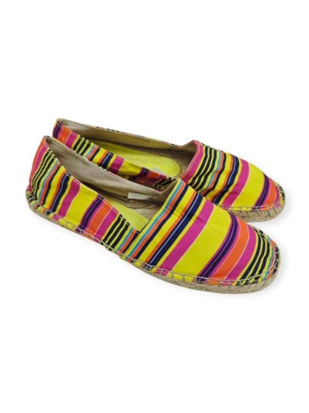 Gap Striped Multicolor Yellow Pink Round Toe Espadrille Flats Women's Size 8